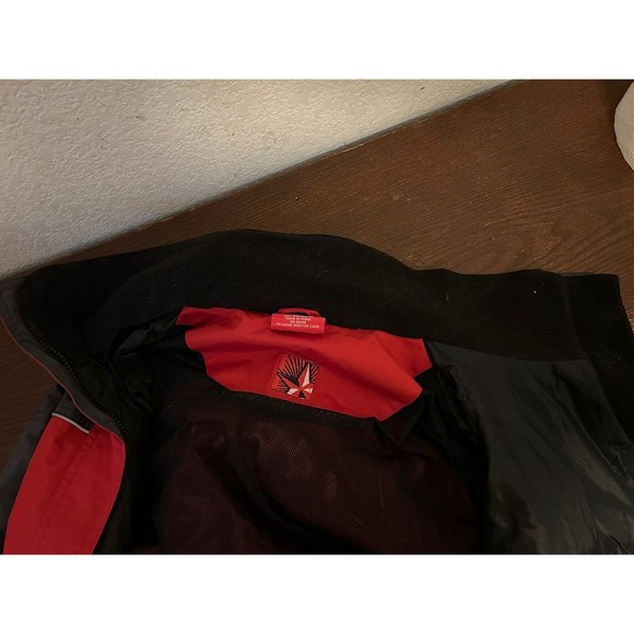 Vintage Marlboro Waterproof Windbreaker Jacket Men's M Red Gray with Hood - Picture 2 of 7